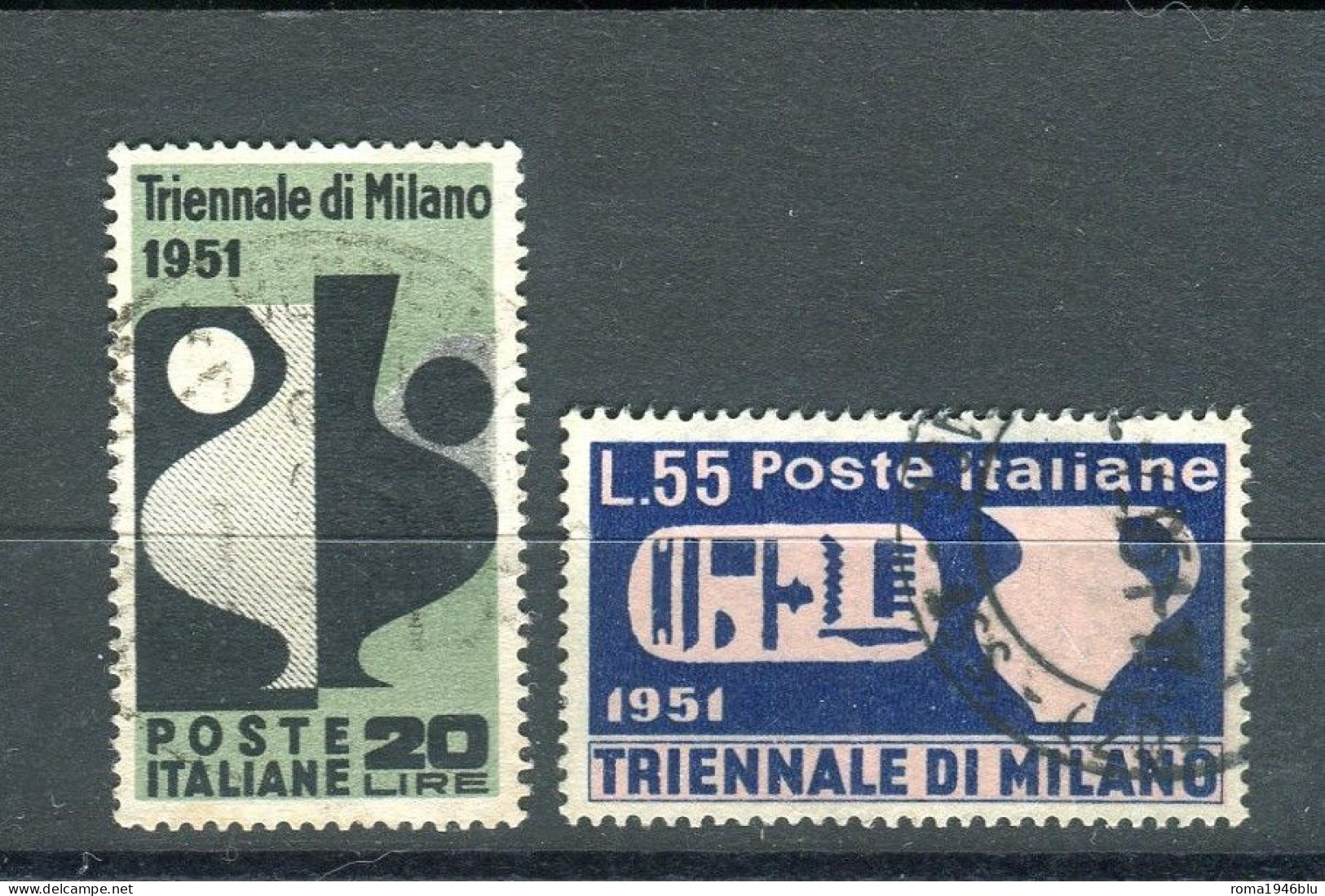 REPUBBLICA 1951 TRIENNALE DI MILANO SERIE CPL.USATA - 1946-60: Oblitérés