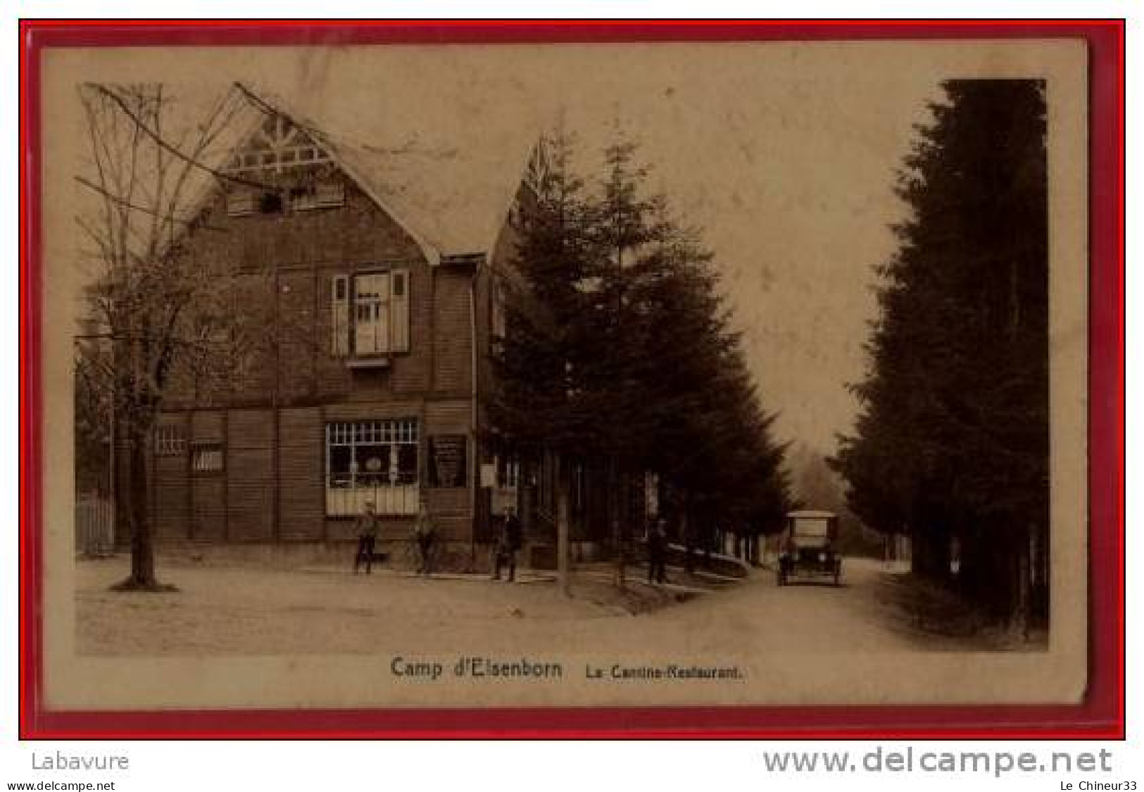 CAMP D'ELSENBORN.....LA CANTINE RESTAURANT....ANIMEE....VIEILLE AUTOMOBILE (TACOT) - Elsenborn (camp)