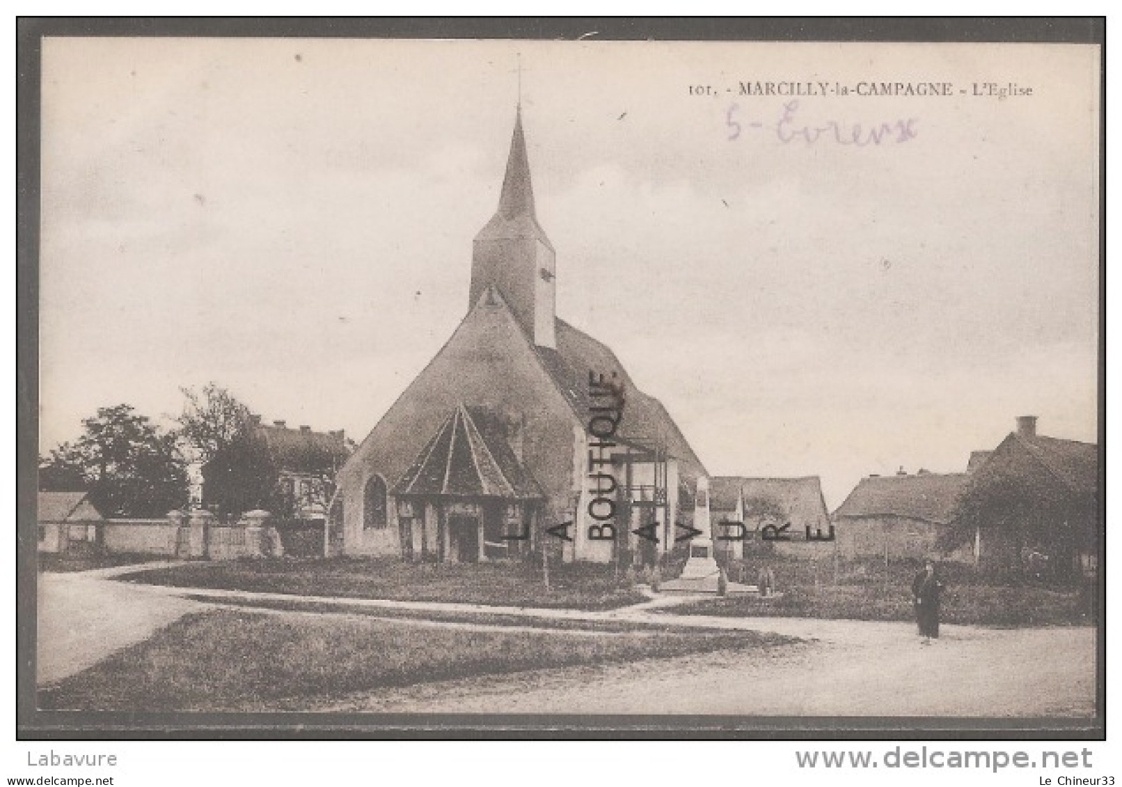 27---MARCILLY La CAMPAGBE---L'Eglise--animé - Marcilly-sur-Eure