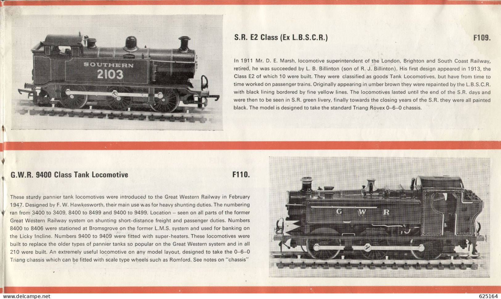 Catalogue WILLS Finecast 1969 Metal Locomotive Kits RED Edition - Engels