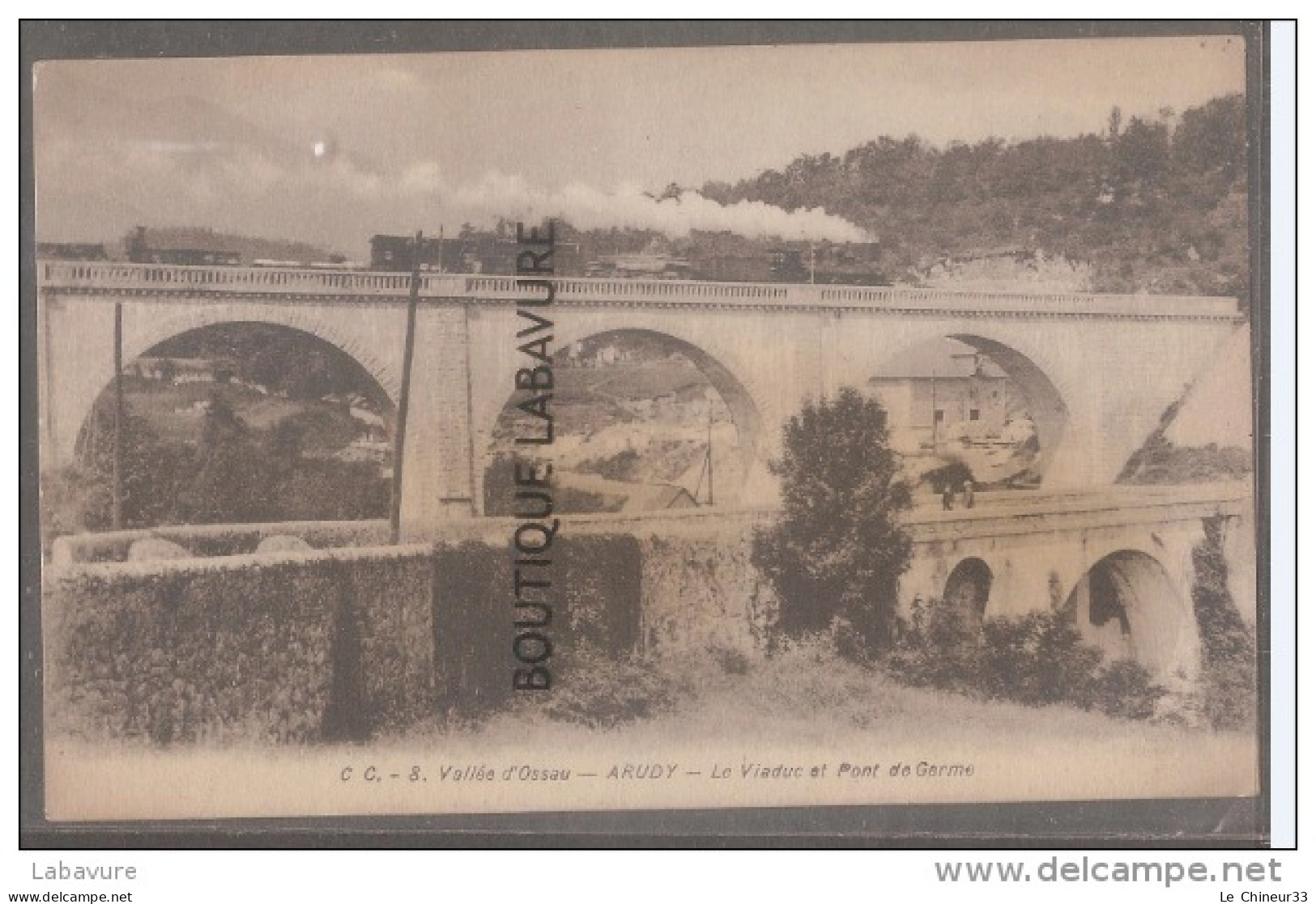 64 - ARUDY--Vallée D'Ossau--Le Viaduc Et Pont  De Germe--Train Vapeur Sur Viaduc-- - Arudy