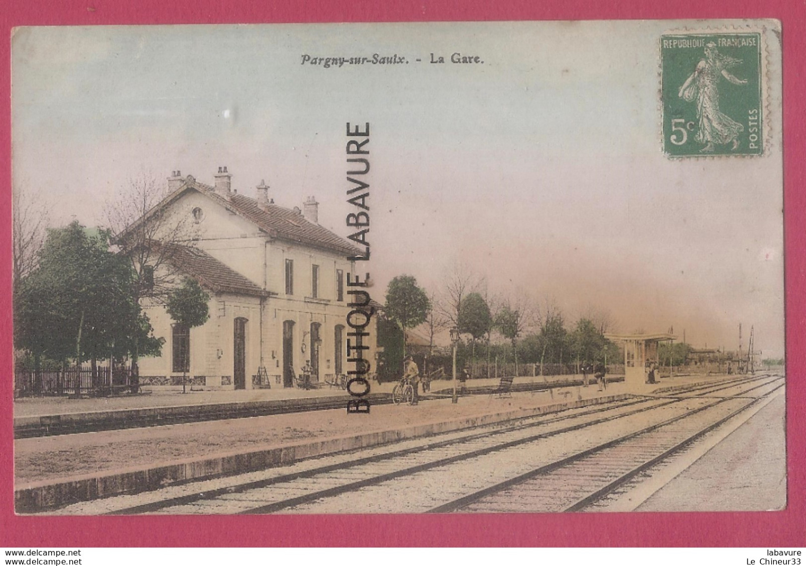 51 - PARGNY SUR SAULX---La Gare---animé--Colorisée - Pargny Sur Saulx