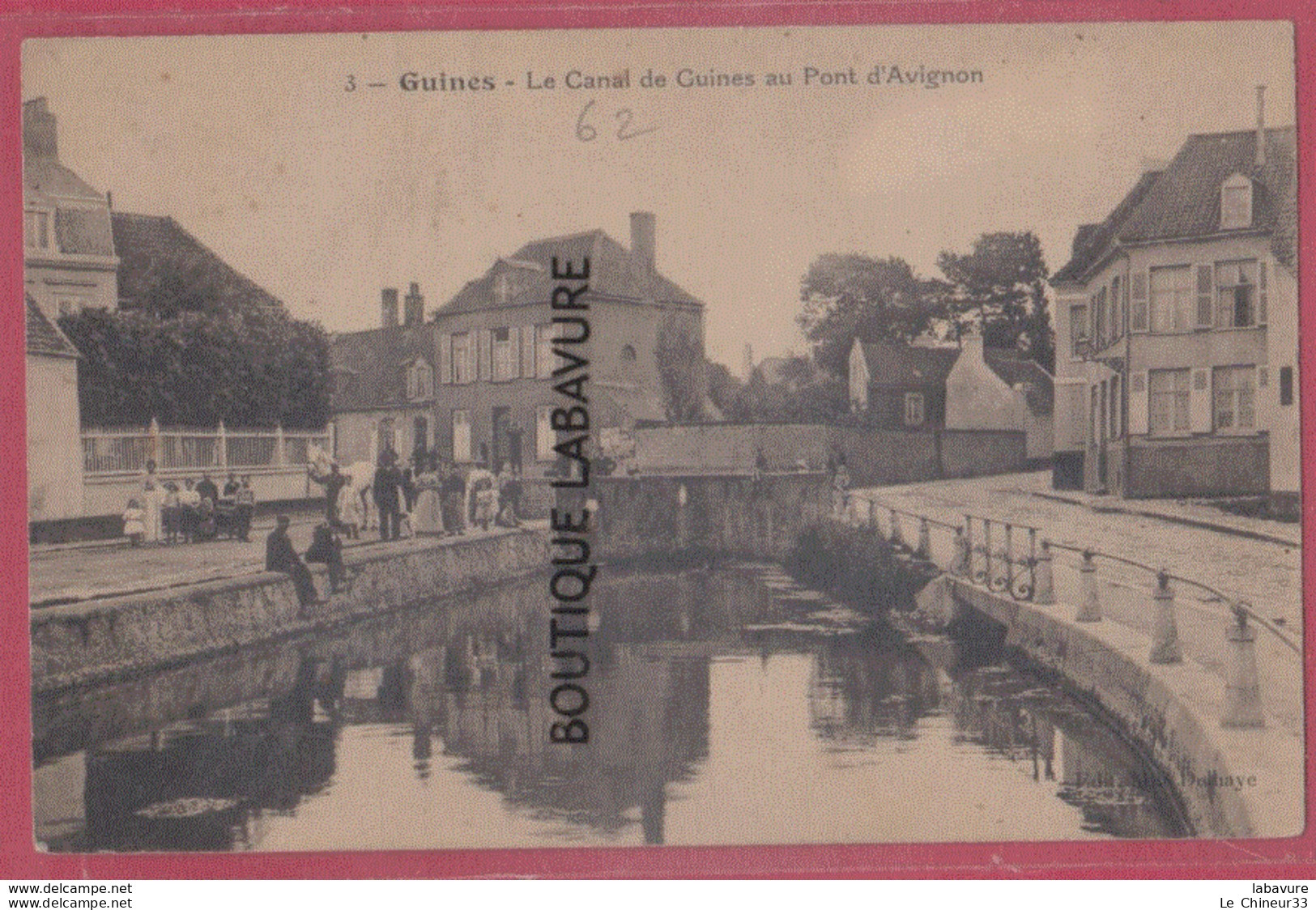 62 - GUINES--Le Canal De Guines Au Pont D'Avignon---animé - Guines