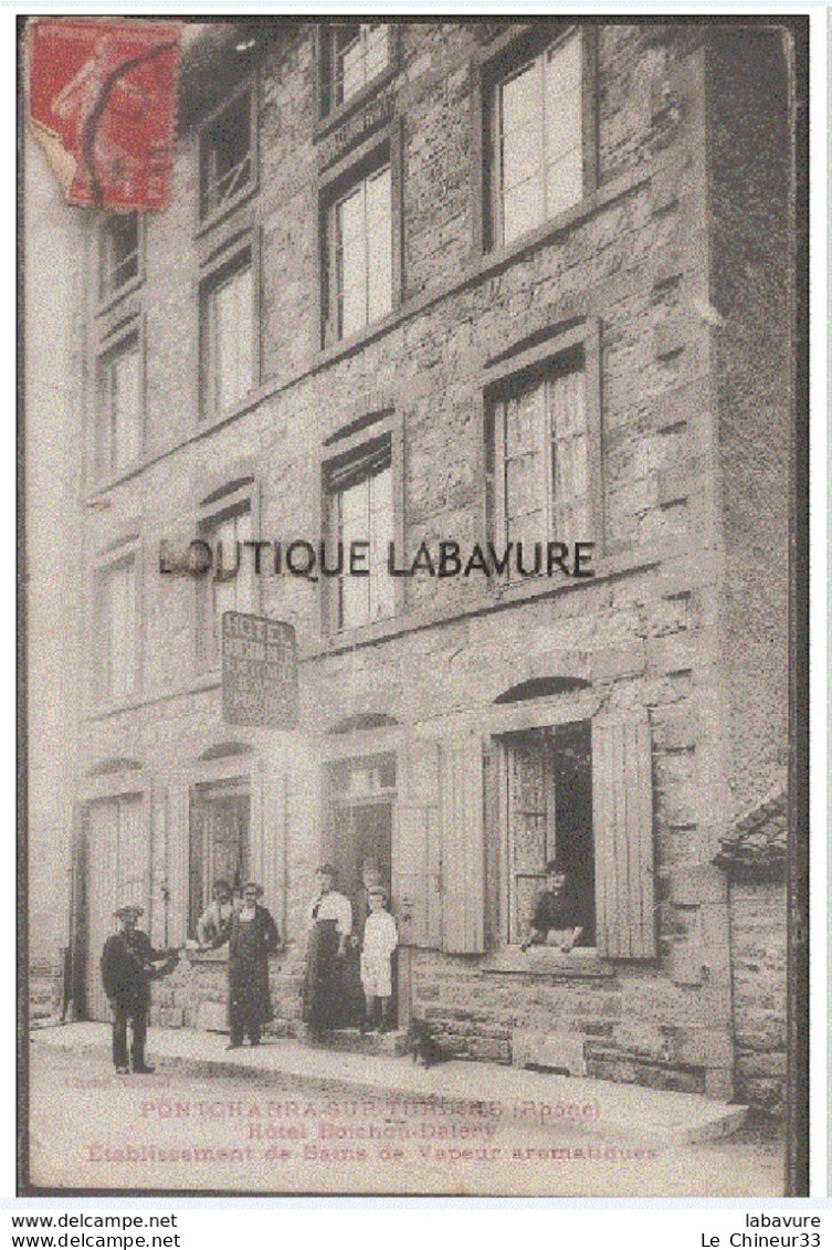 69--PONTCHARRA SUR TURDINE--Hotel BOICHON -D'ALLERY--Etablissement De Bains Et Vapeur Aromatique--Facteur--animé - Pontcharra-sur-Turdine