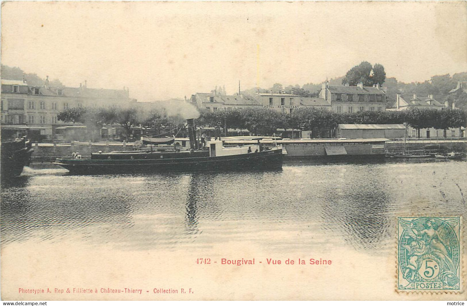 BOUGIVAL - Vue Sur La Seine, Un Remorqueur. - Schlepper