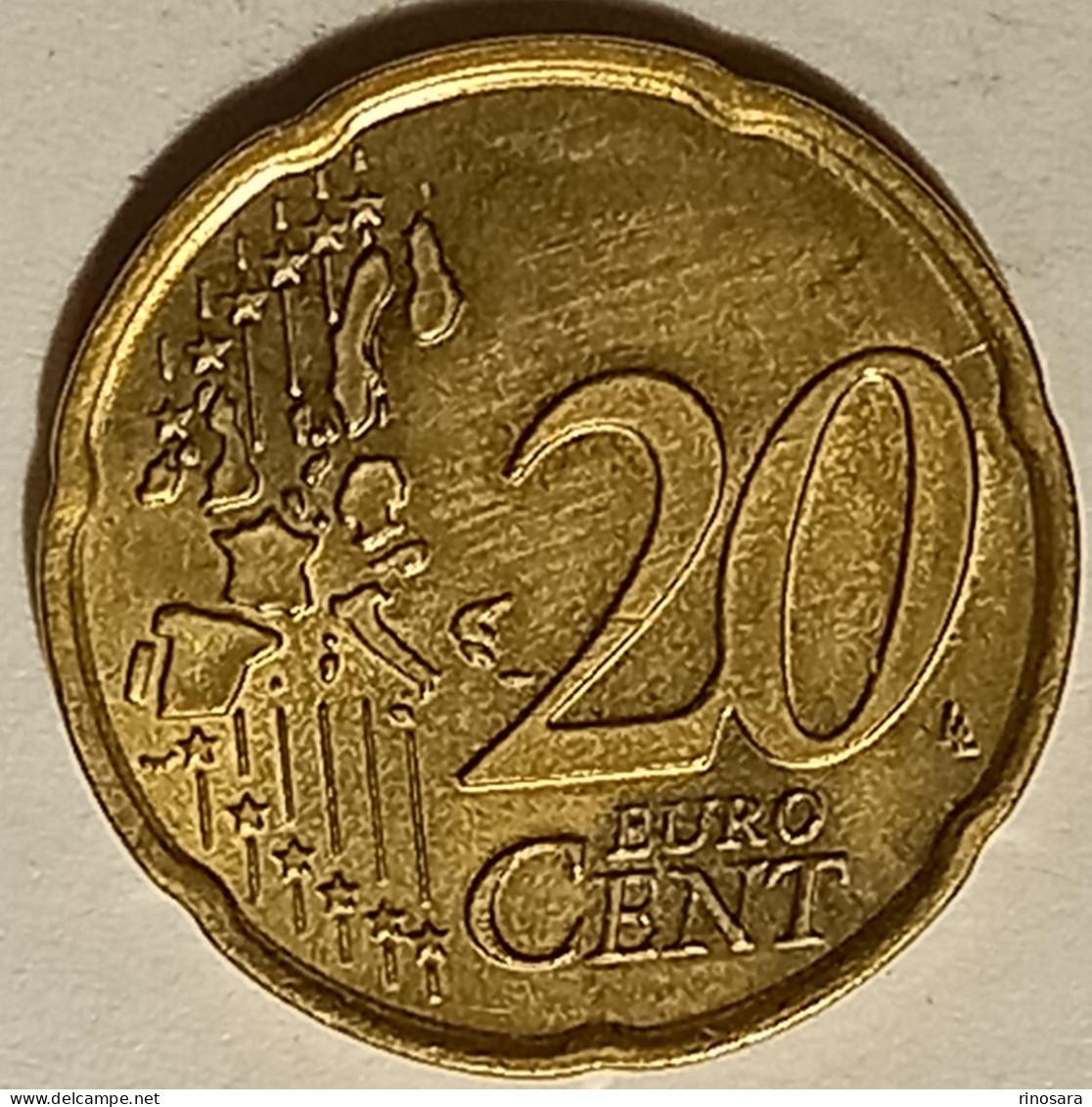 Errore Di Conio 20 Centesimi Euro Italia 2002  Rotture Di Conio Multiple - Errors And Oddities