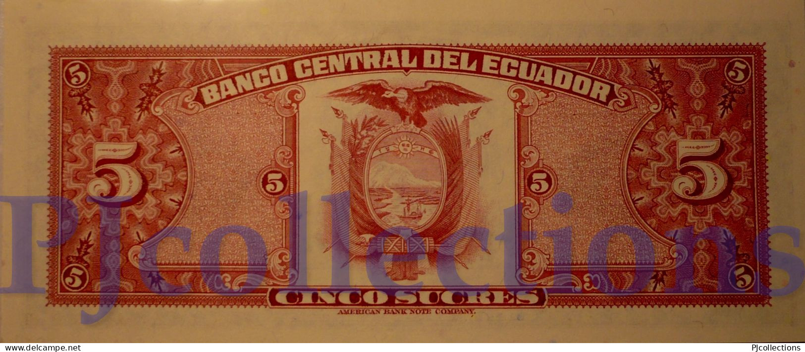 ECUADOR 5 SUCRES 1982 PICK 108b UNC - Equateur