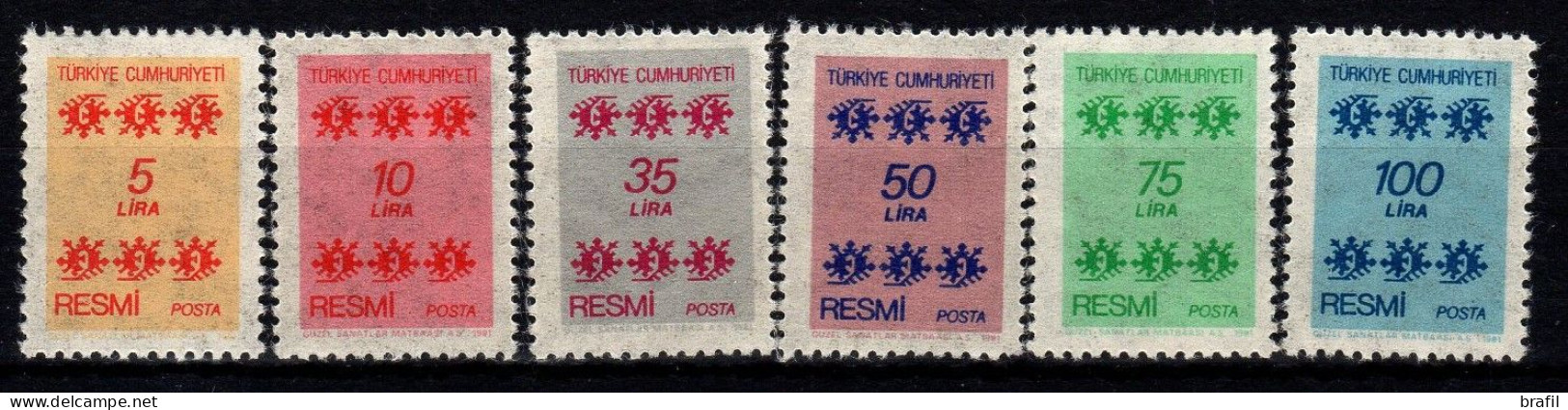 1981 Turchia, Francobolli Per Servizi, Serie Completa Nuova (**) - Timbres De Service