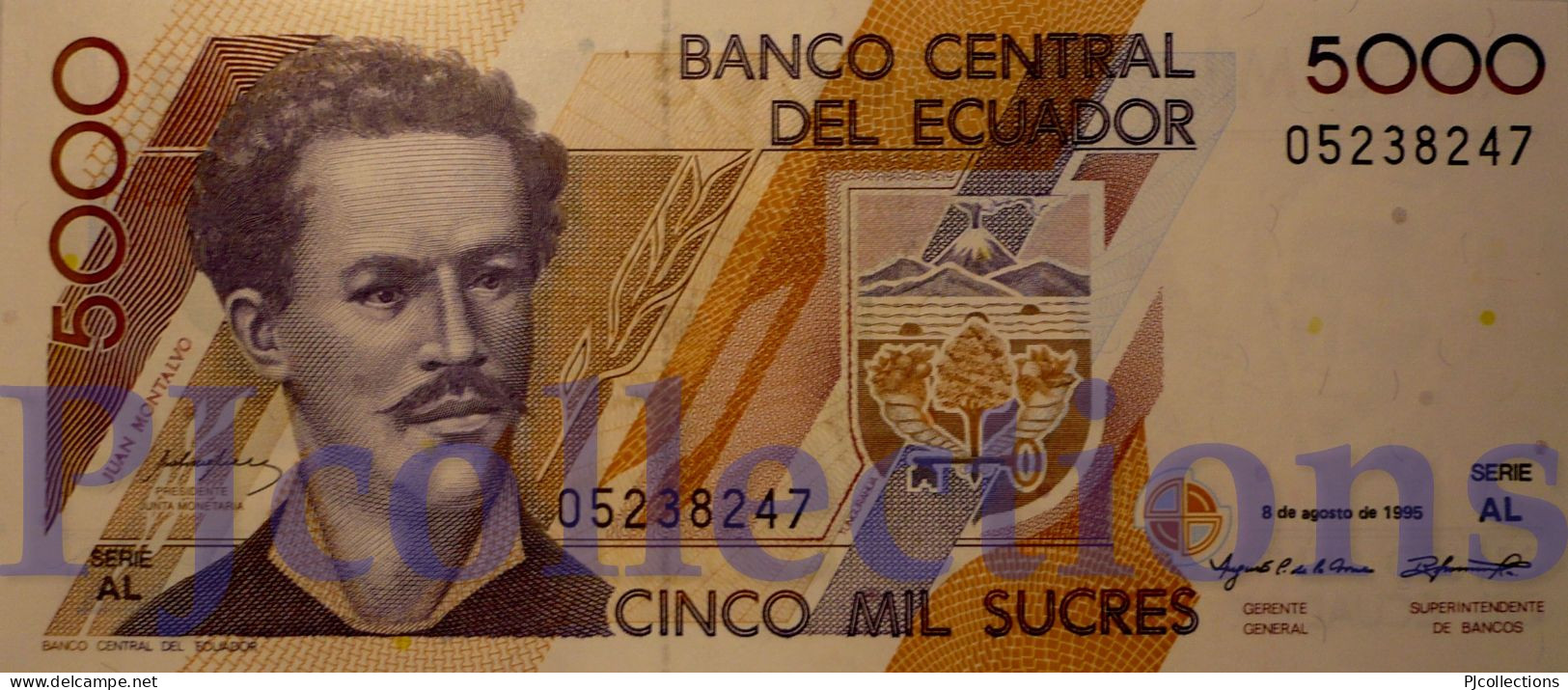 ECUADOR 5000 SUCRES 1995 PICK 128b UNC - Equateur