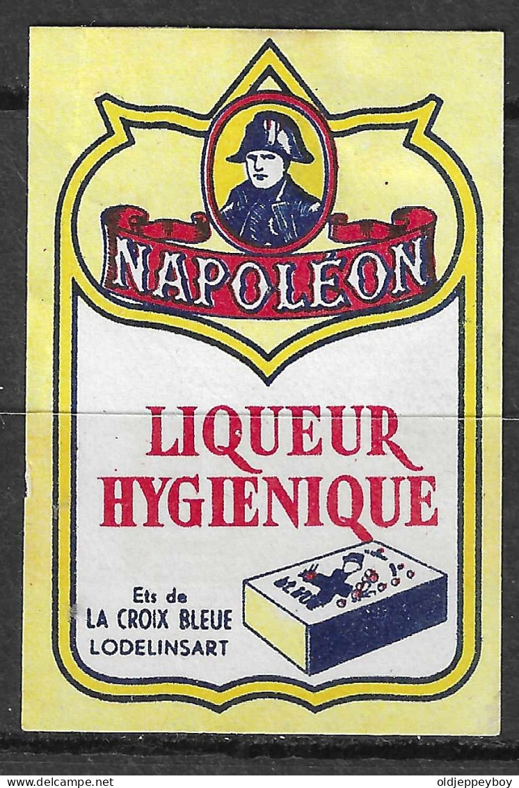  VINTAGE MATCHBOX NAPOLEON LIQUEUR HYGIENIQUE LA CROIX BLEUE    5  X 3.5  Cm  - Luciferdozen - Etiketten