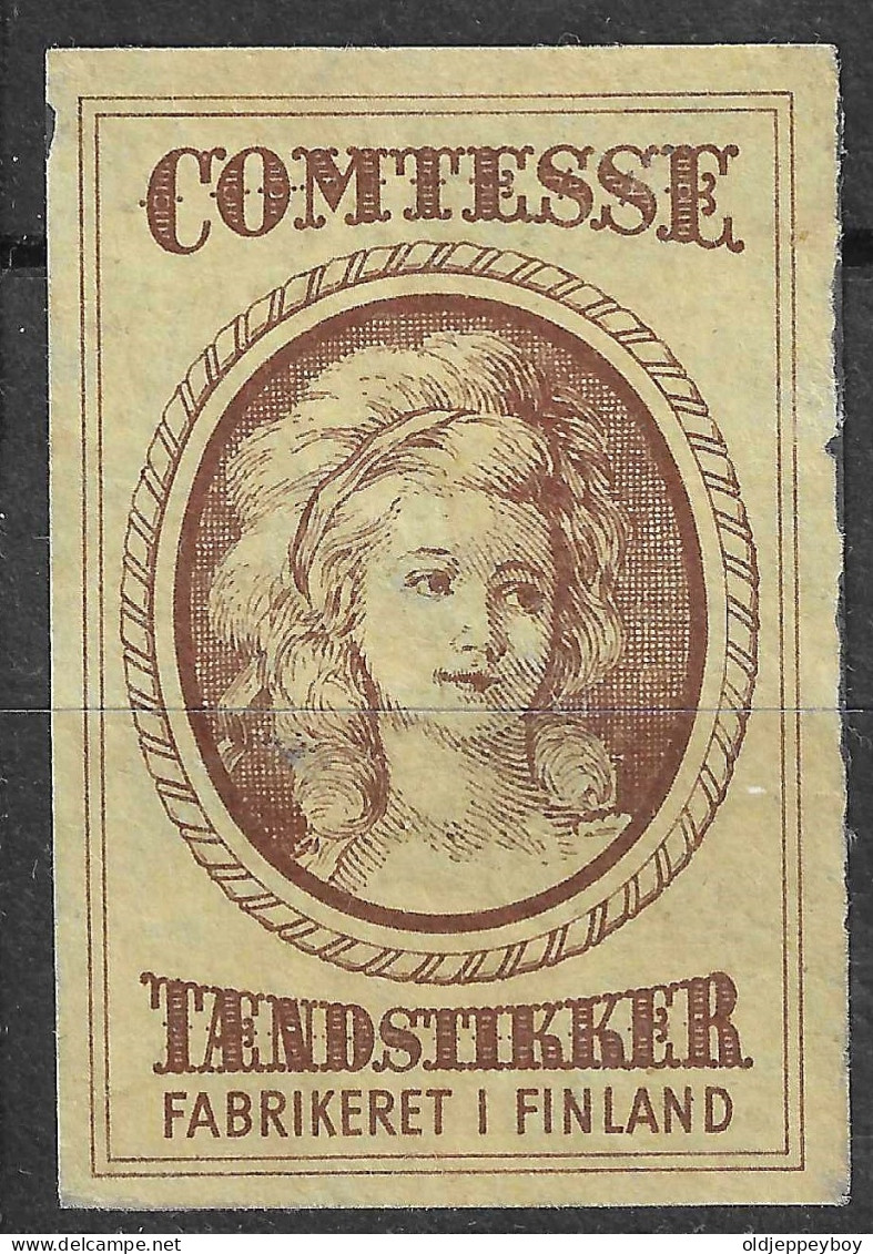  VINTAGE MATCHBOX  LABEL COMTESSE TAENDSTIKKER FABRIKERET FINLAND    5  X 3.5  Cm  - Boites D'allumettes - Etiquettes