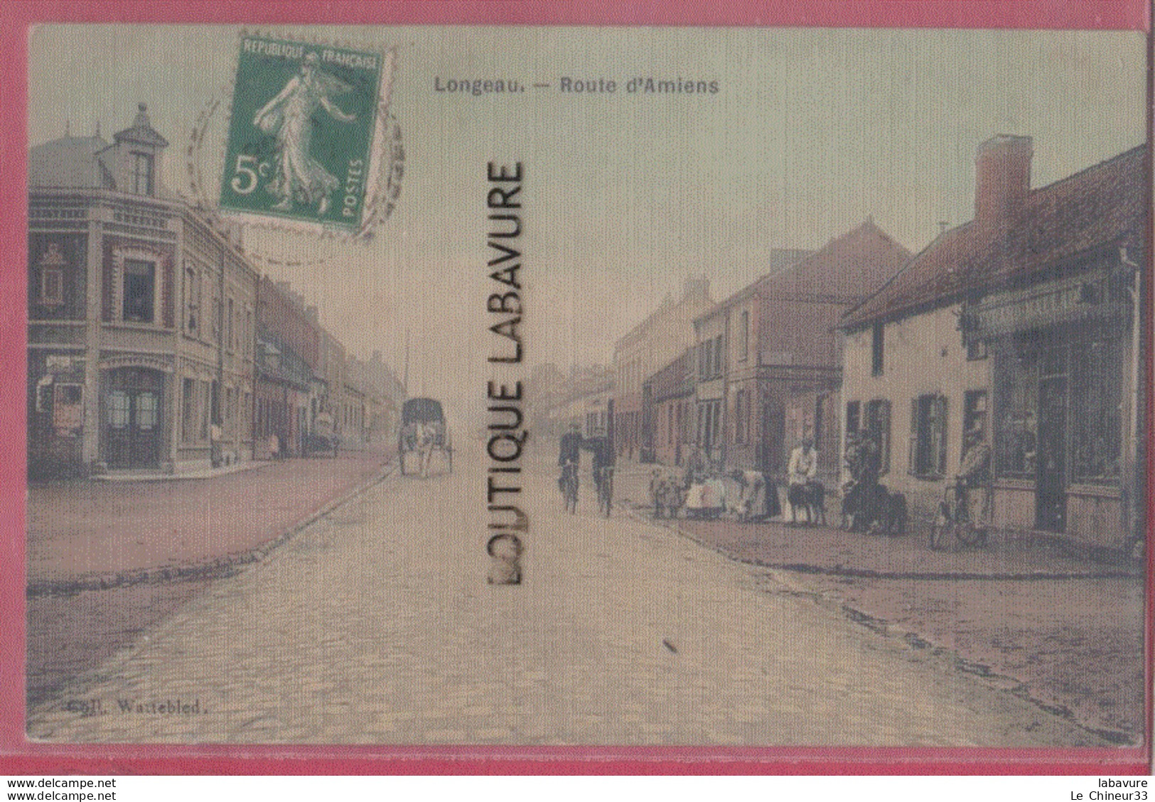 80 - LONGEAU---Route D'Amiens---animé--colorisée - Longueau