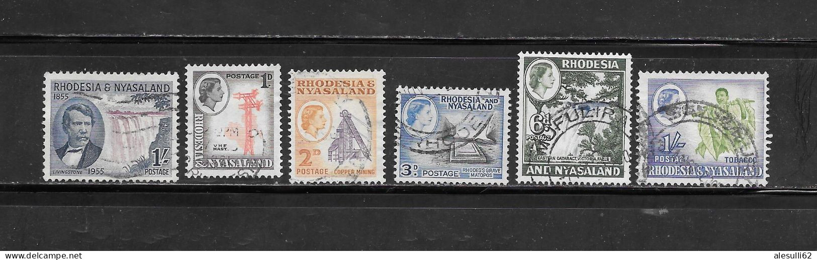 RHODESIA NYASALAND Y&T N° 17-20-21-23-25-26  USATI - 1955 1959 - Lot Lotto - Rhodesia & Nyasaland (1954-1963)