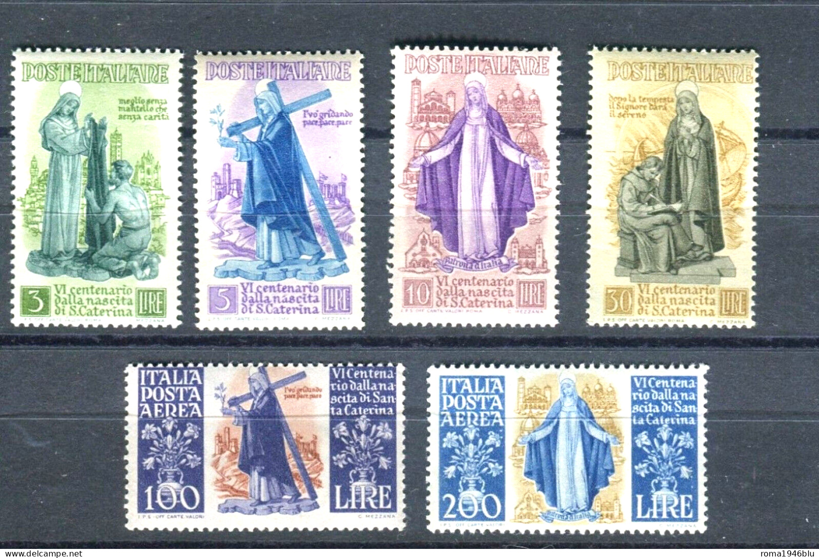 REPUBBLICA 1948 S. CATERINA DA SIENA SERIE CPL. ** MNH - 1946-60: Nuevos