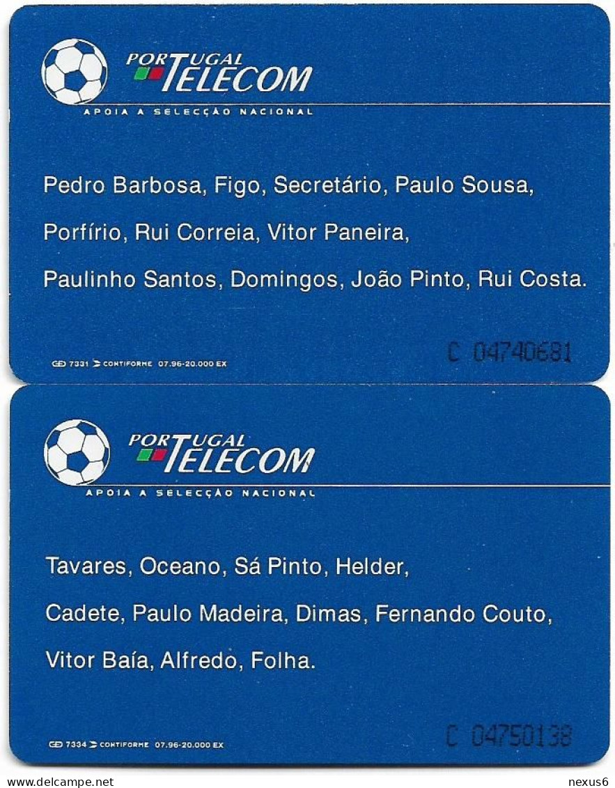 Portugal - PT (Chip) - Europeu '96 De Futebol Puzzle Of 2 - PT096 - PT097 - 07.1996, 50U, 20.000ex, Both Used - Portugal