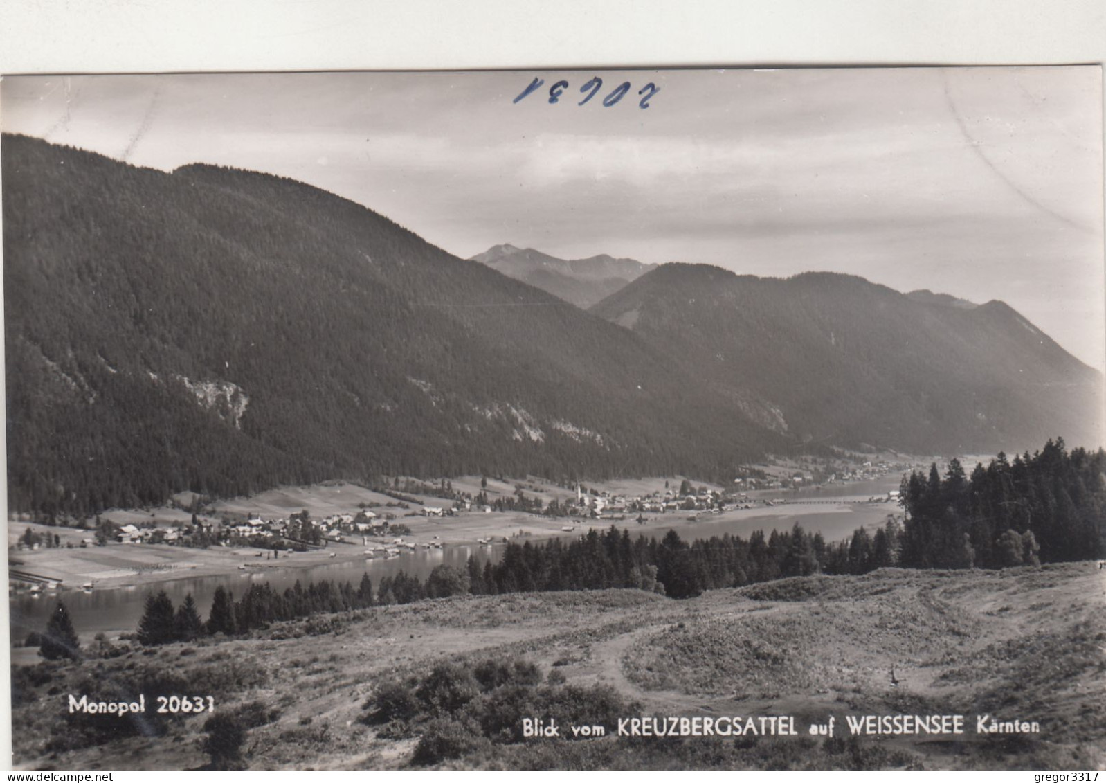 D4334) Blick Vom KREUZBERGSATTEL Auf WEISSENSEE - Kärnten - S/W Alt - Weissensee