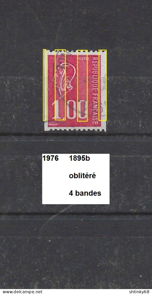 Variété De 1976 Oblitéré Y&T N° 1895b 4 Bandes - Used Stamps