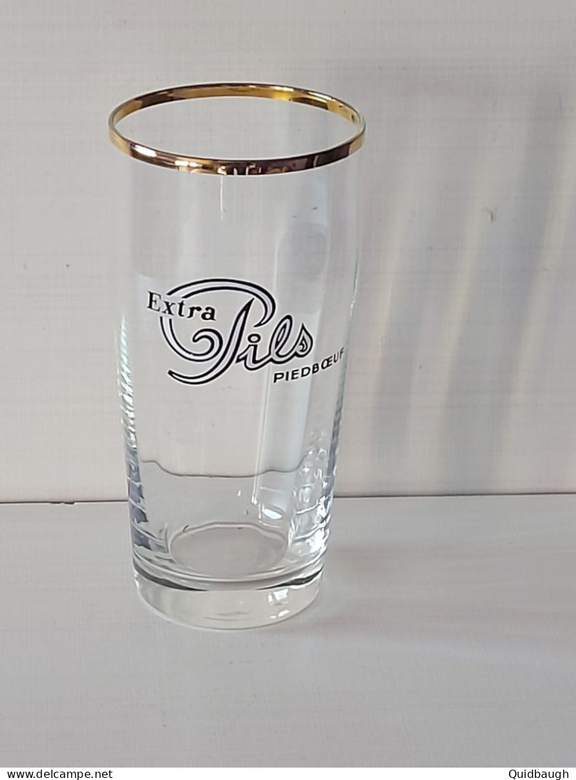 Beau Ancien Verre à Bière Extra Pils Piedboeuf - Verres