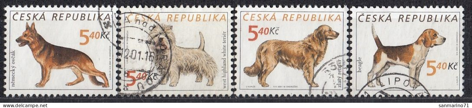 CZECH REPUBLIC 295-298,used,falc Hinged,dogs - Used Stamps