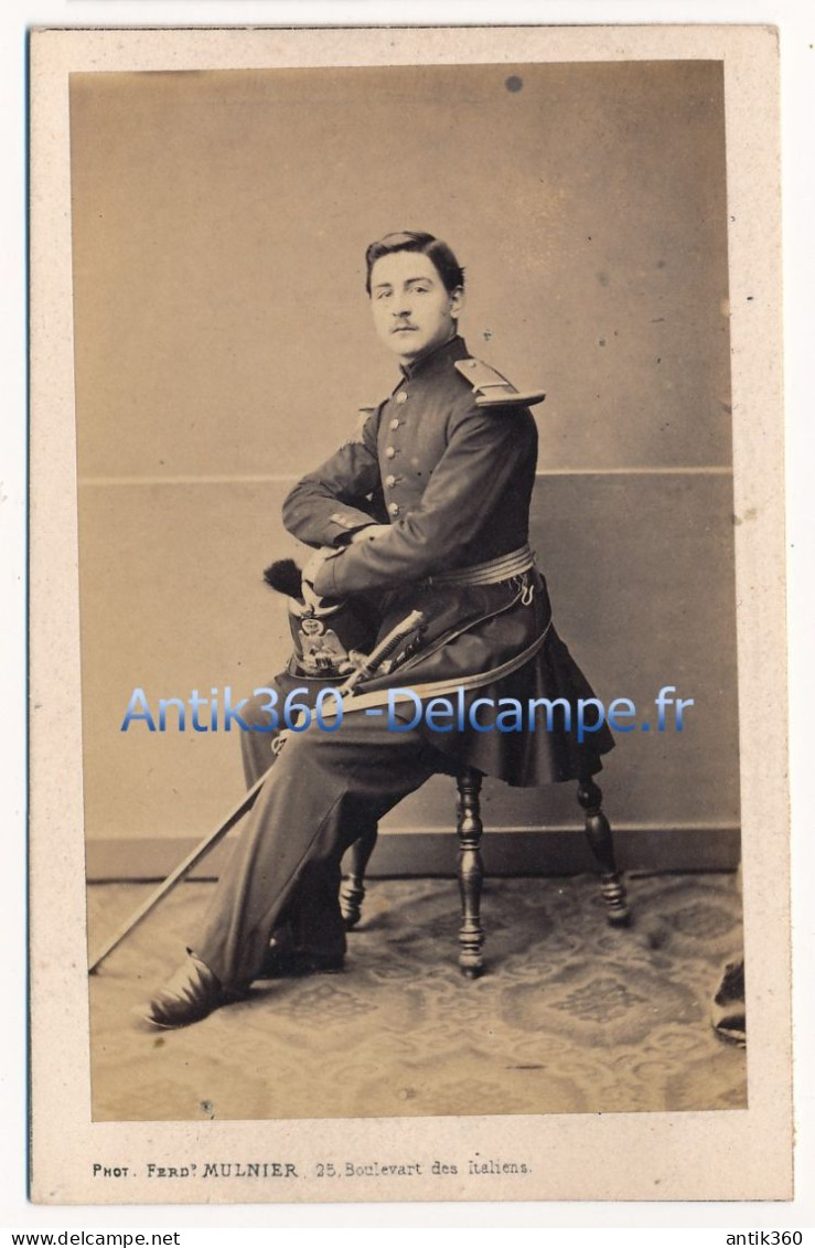 Photographie XIXe CDV Portrait De François Joseph Napoléon PATORNI Officier Militaire Photographe Mulnier Paris - Personas Identificadas