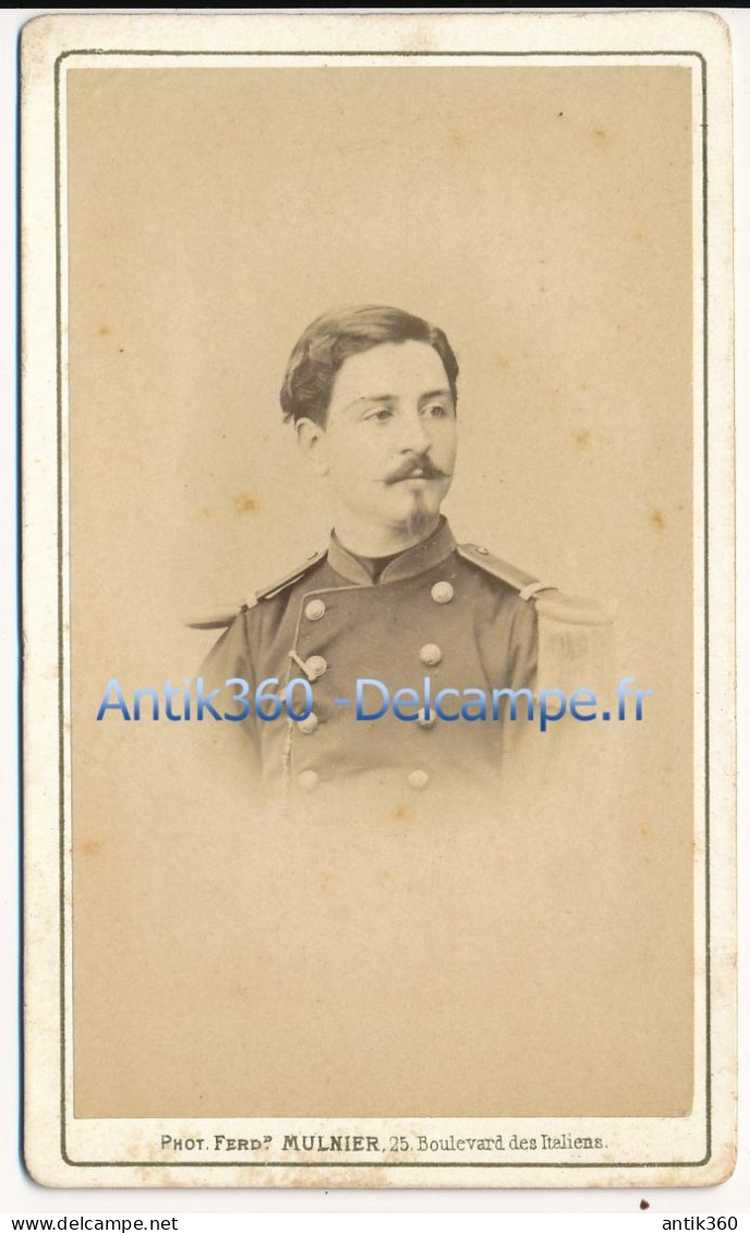 Photographie XIXe CDV Portrait De François Joseph Napoléon PATORNI Officier Militaire Photographe Mulnier Paris - Identified Persons