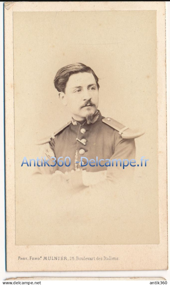 Photographie XIXe CDV Portrait De François Joseph Napoléon PATORNI Officier Militaire Photographe Mulnier Paris - Identified Persons