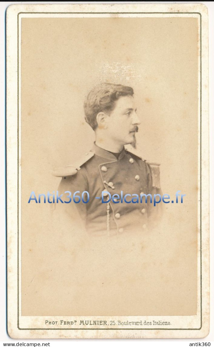 Photographie XIXe CDV Portrait De François Joseph Napoléon PATORNI Officier Militaire Photographe Mulnier Paris - Persone Identificate