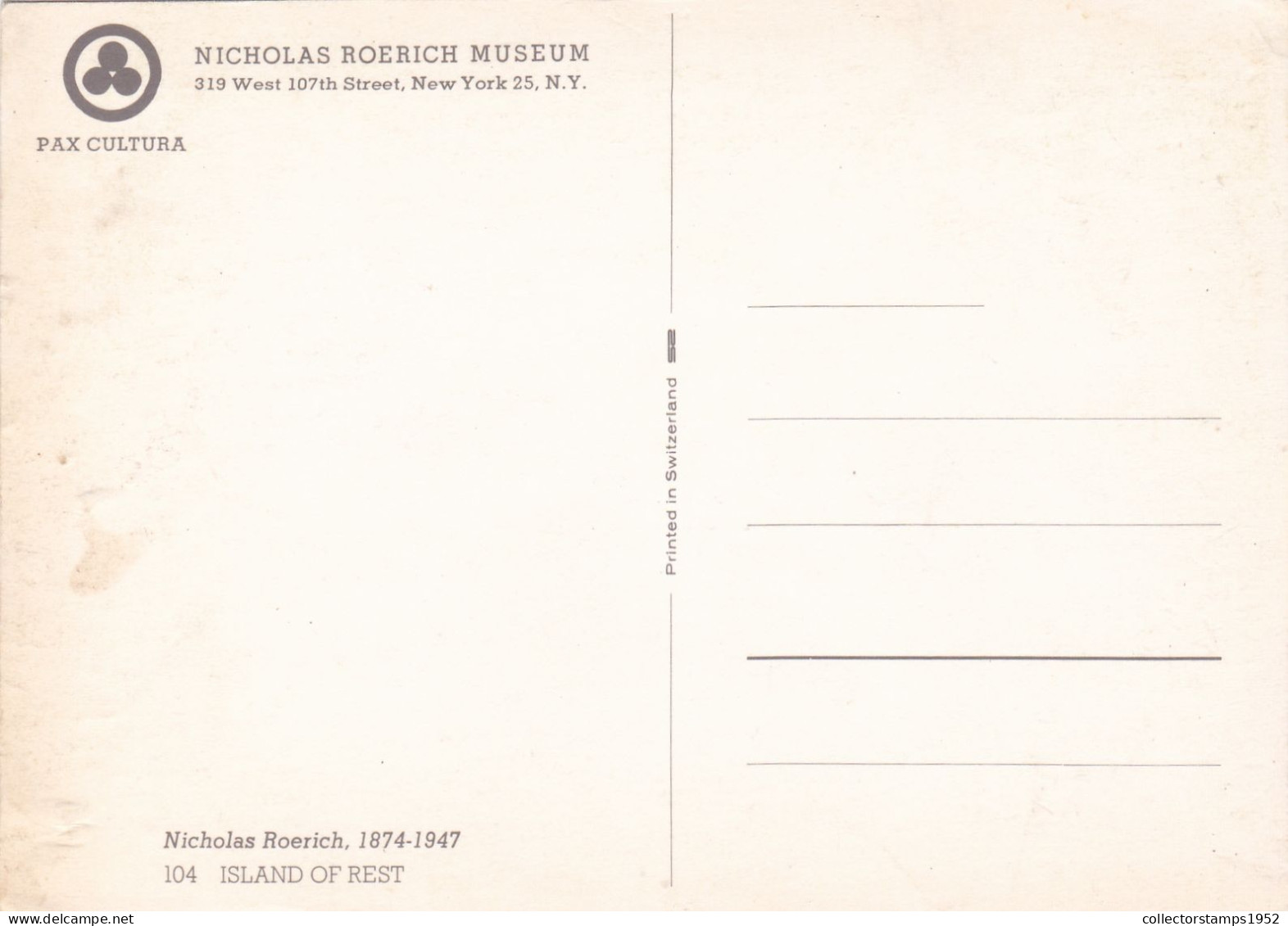 CPA -  "NICHOLAS ROERICH" MUSEUM, NEW YORK - USA - Musées