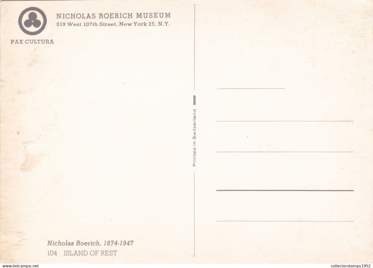 CPA -  "NICHOLAS ROERICH" MUSEUM, NEW YORK - USA - Museos