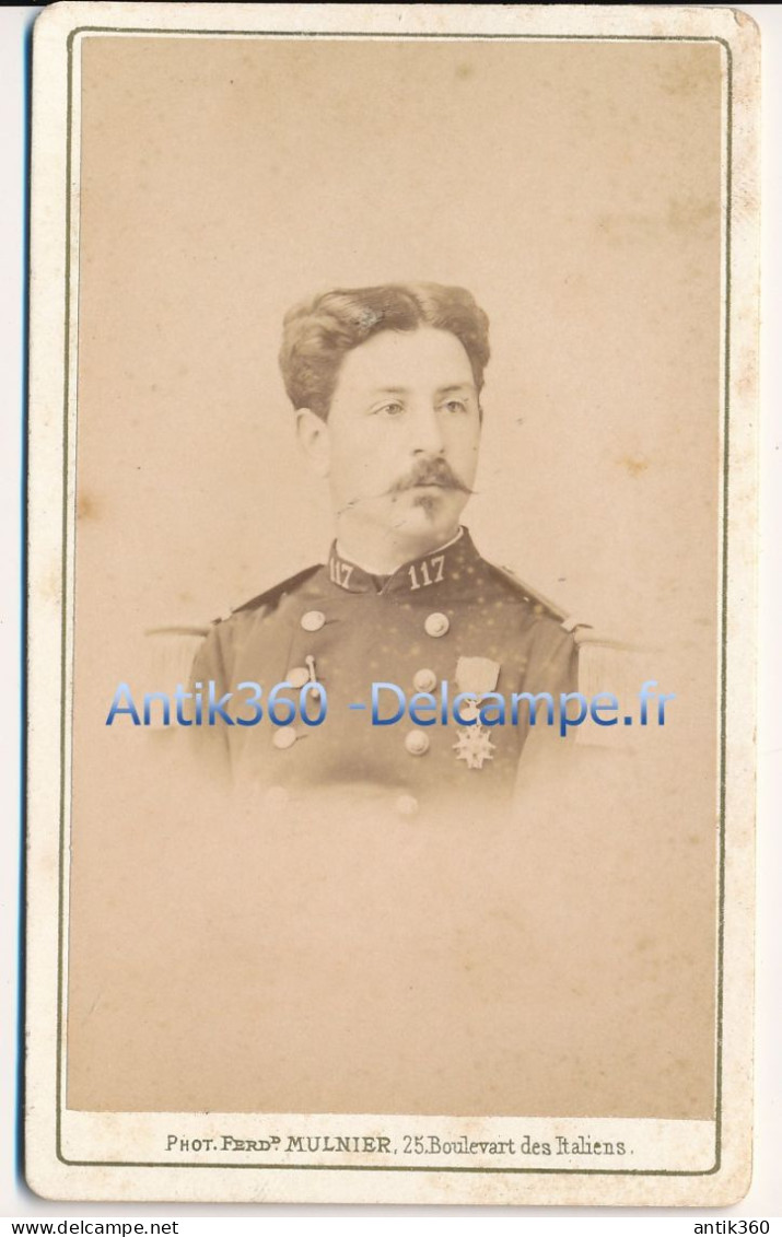 Photographie XIXe CDV Portrait De François Joseph Napoléon PATORNI Officier Militaire Photographe Mulnier Paris - Identified Persons