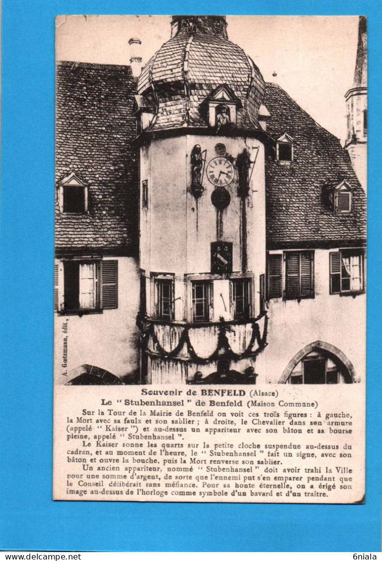 18110  Souvenir De BENFELD  Le Stubenhansel De Benfeld (Maison Commune       (2 Scans ) 67 - Benfeld