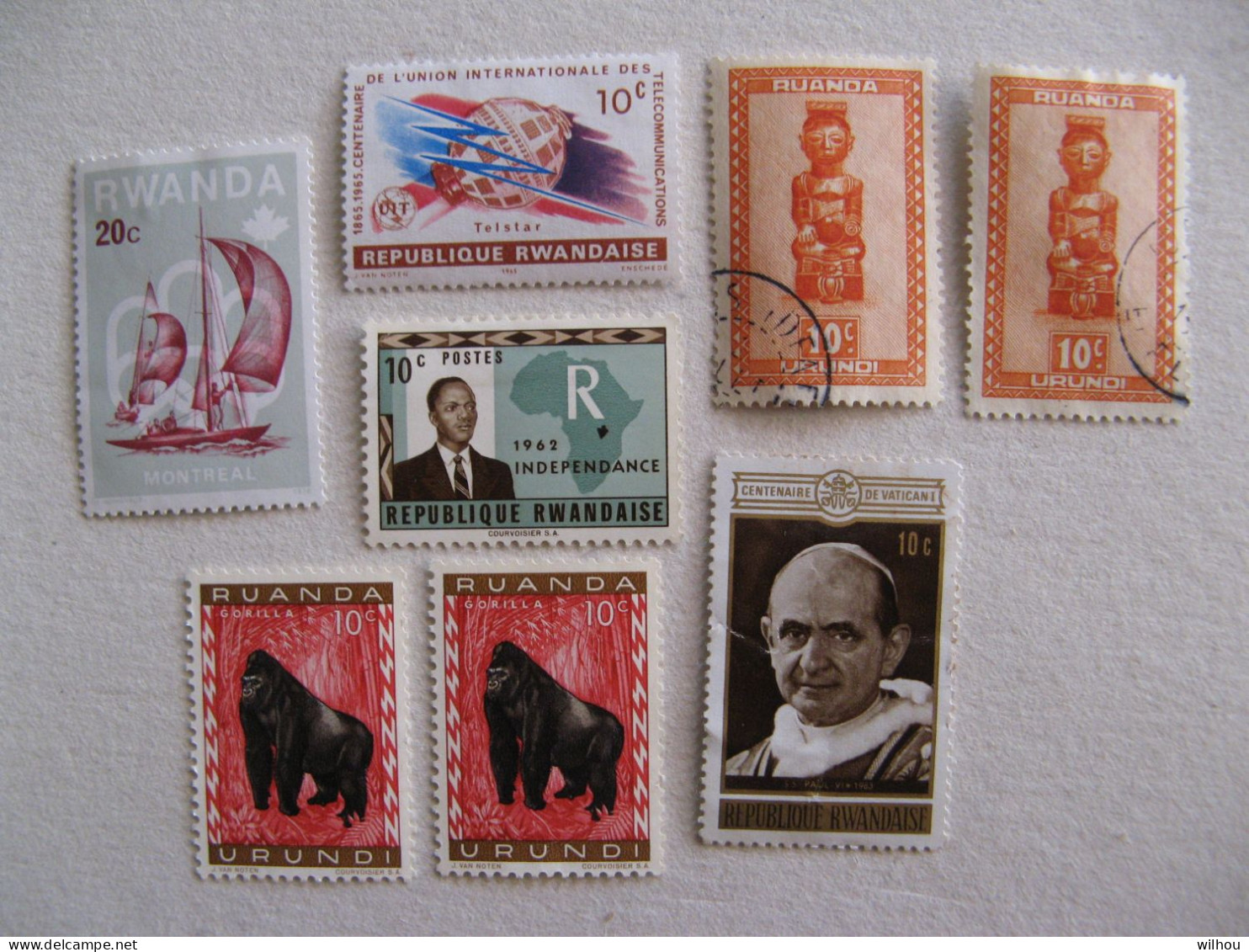 LOT DE 8 T OBLITERES RWANDA  TOUS DIFFERENTS OU EN PAIRES - Used Stamps