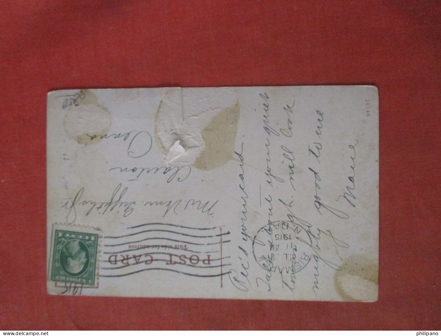 Masonic Temple.  Bismarck  North Dakota > Bismark  Stain & Paper Peel On Back.   Ref 6176 - Bismark