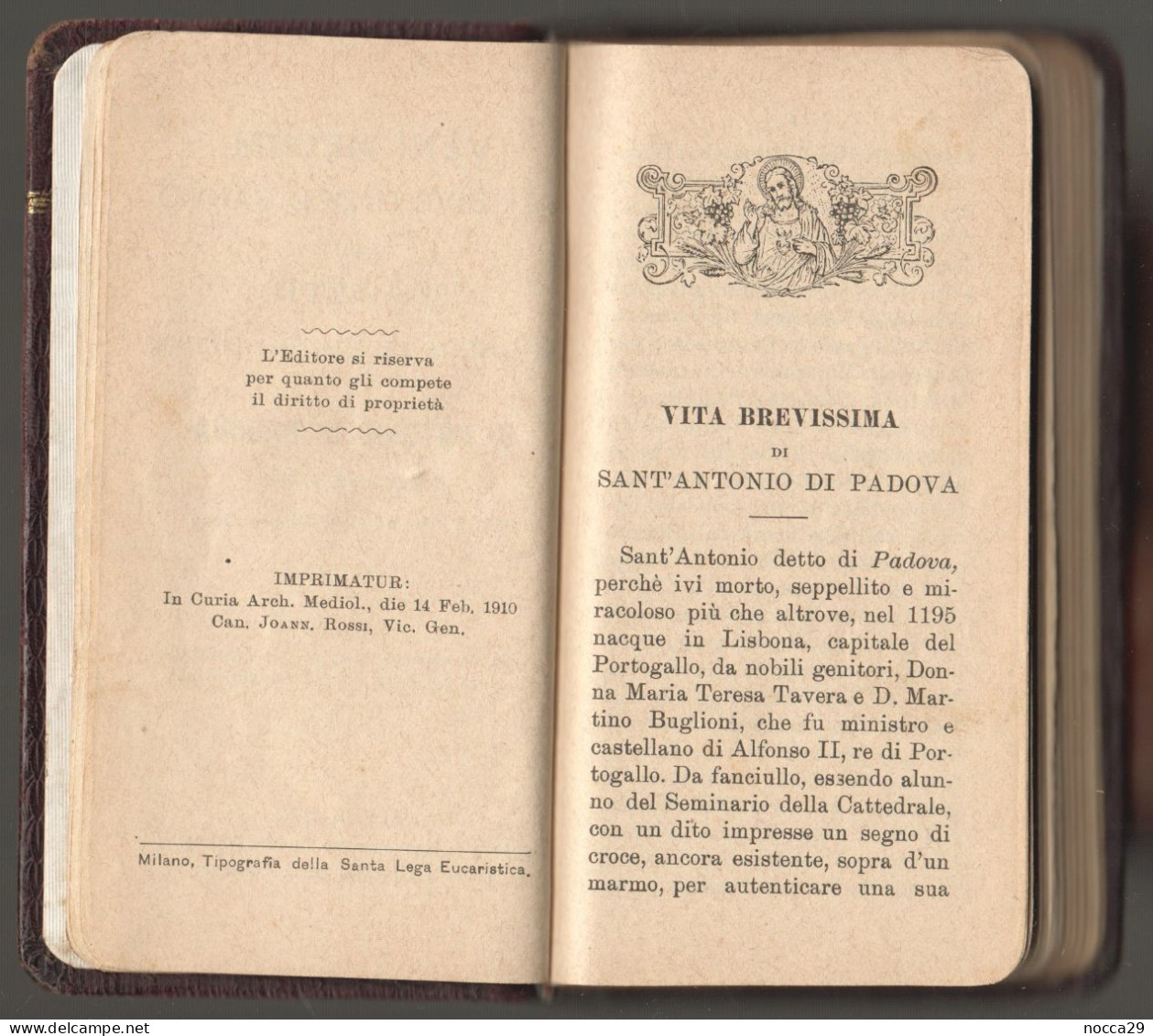 LIBRETTO - VENI MECUM - VITA E PREGHIERE DI S.ANTONIO DI PADOVA - 1910 - AUTORE: PADRE PIANZOLA (STAMP313) - Autres & Non Classés