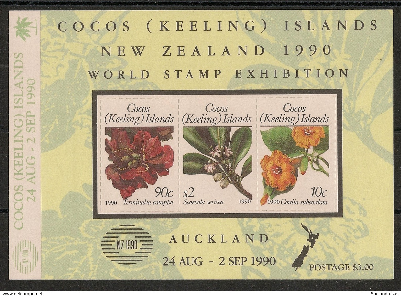 COCOS - 1990 - Bloc Feuillet N°Yv. 10 - Fleurs - Neuf Luxe ** / MNH / Postfrisch - Cocos (Keeling) Islands