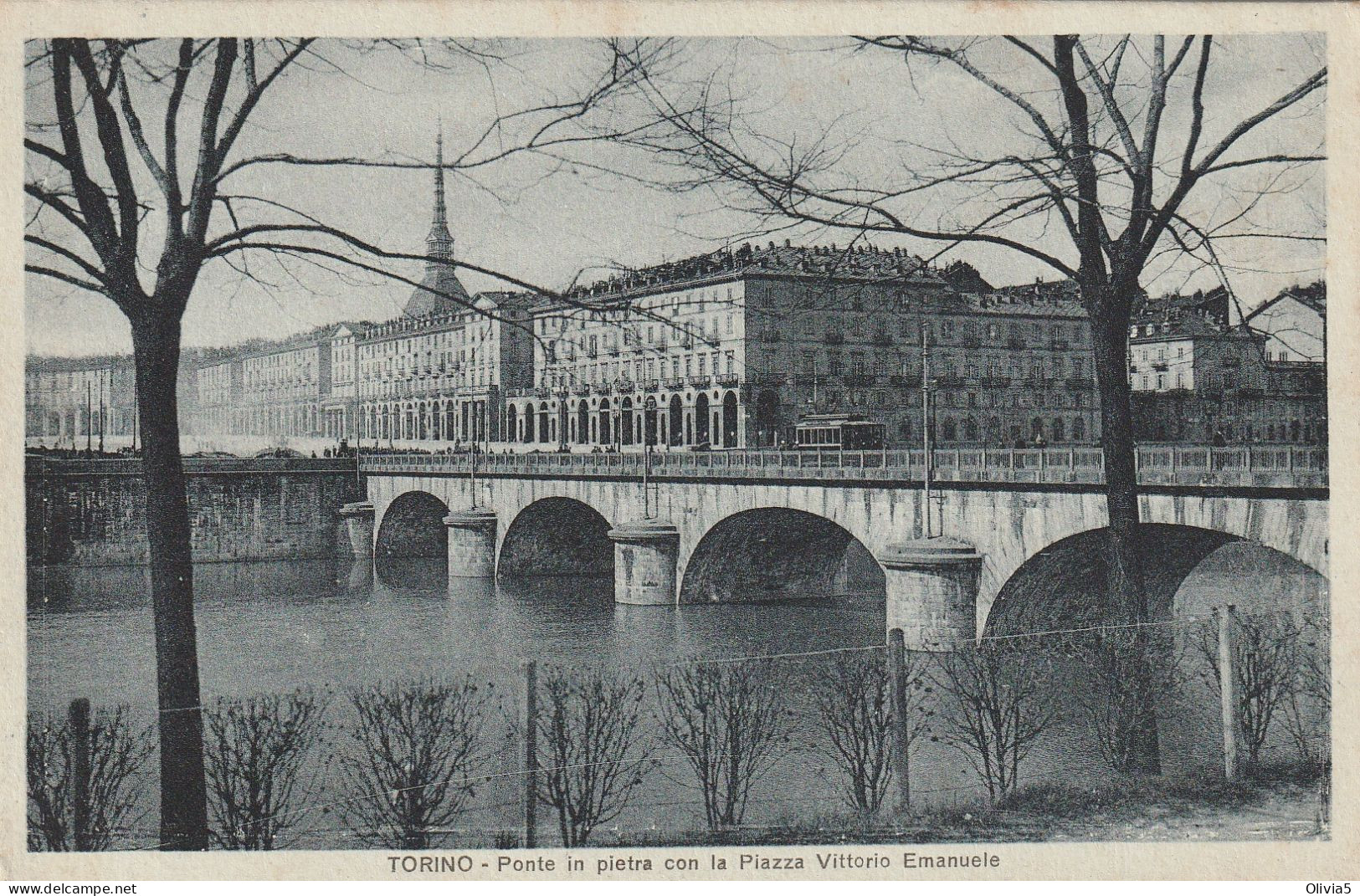 TORINO - PONTE IN PIETRA CON LA PIAZZA VITTORIO EMANUELE - Ponts