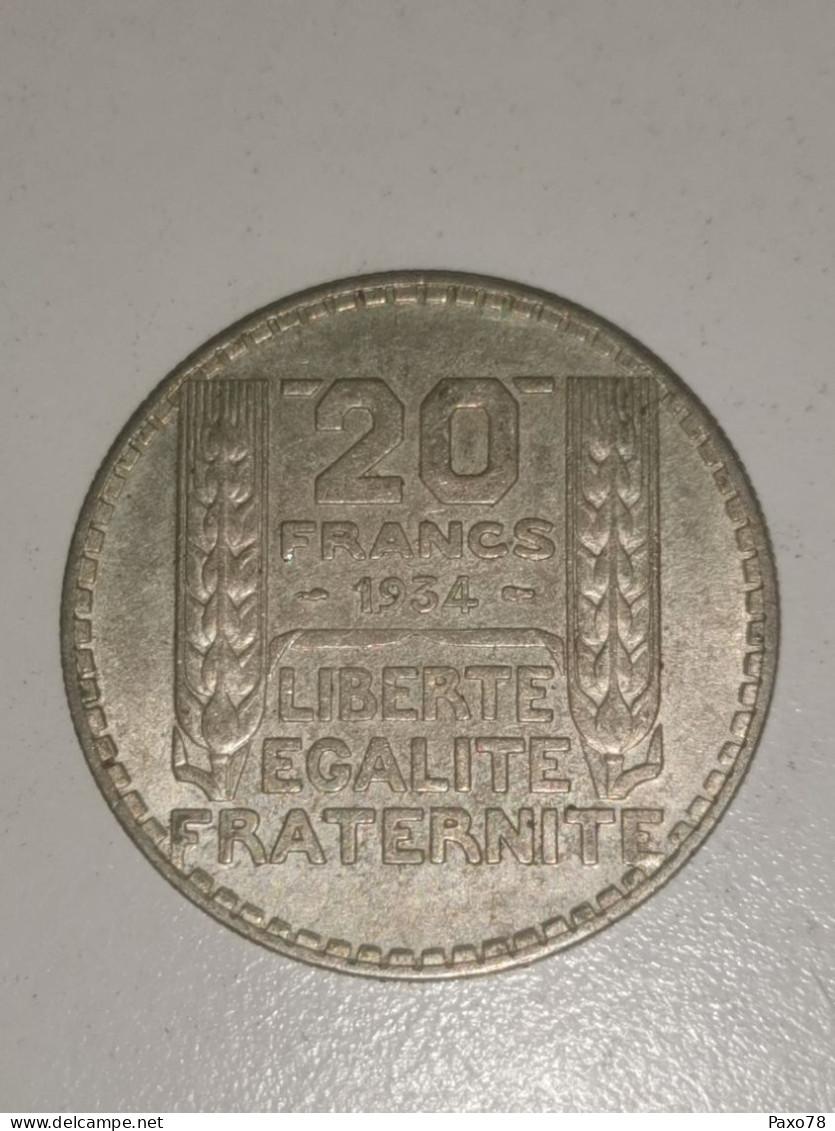 France, 20 Francs Turin Argent 1932 - 20 Francs