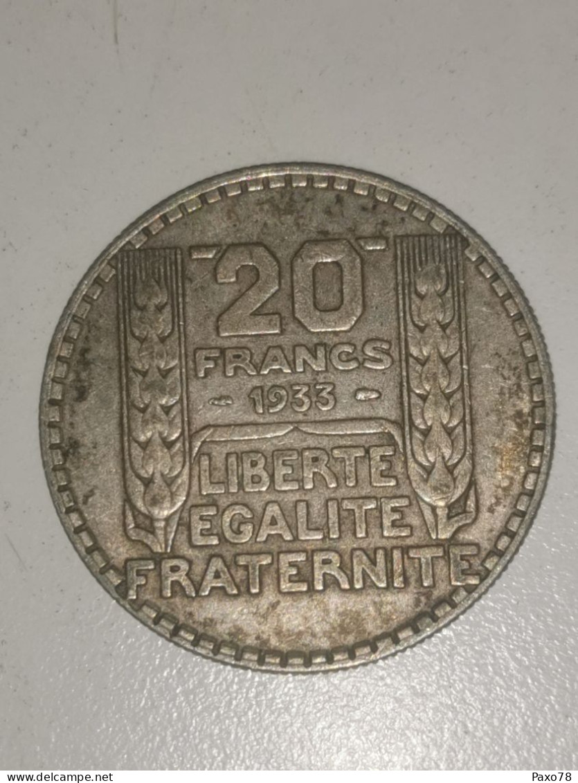 France, 20 Francs Turin Argent 1933 - 20 Francs