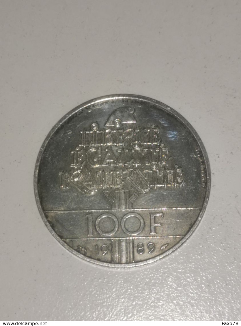 France, 100 Francs Droits De L'homme Argent 900‰ 1989 - 100 Francs