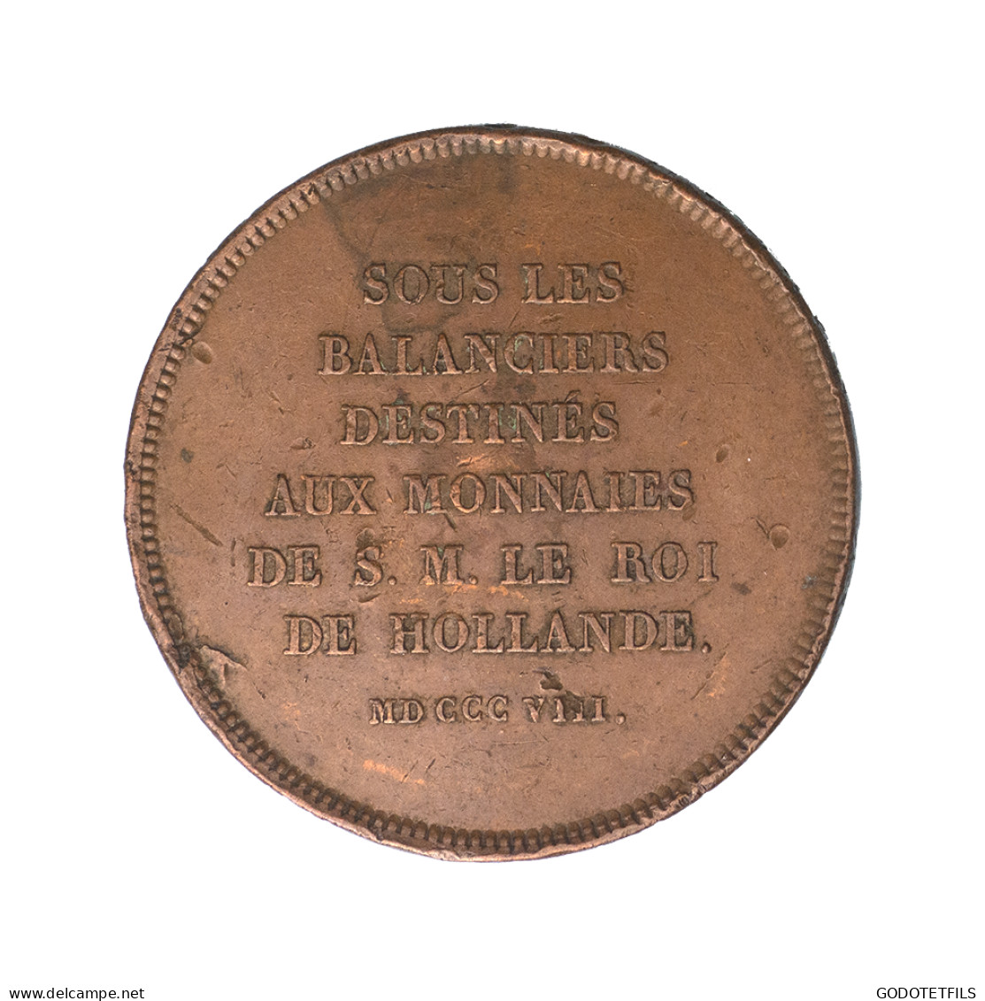 Monnaie DEssai Du Procédé De Salneuve 1808 Pour La Monnaie Du Roi De Hollande - Essais, Piéforts, épreuves & Flans Brunis