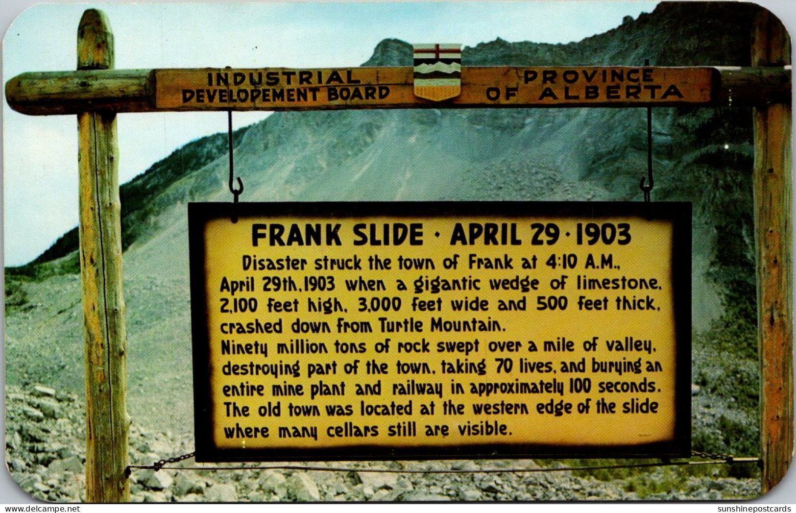 Canada Alberta The Frank Slide 29 April 1903 Marker - Otros & Sin Clasificación