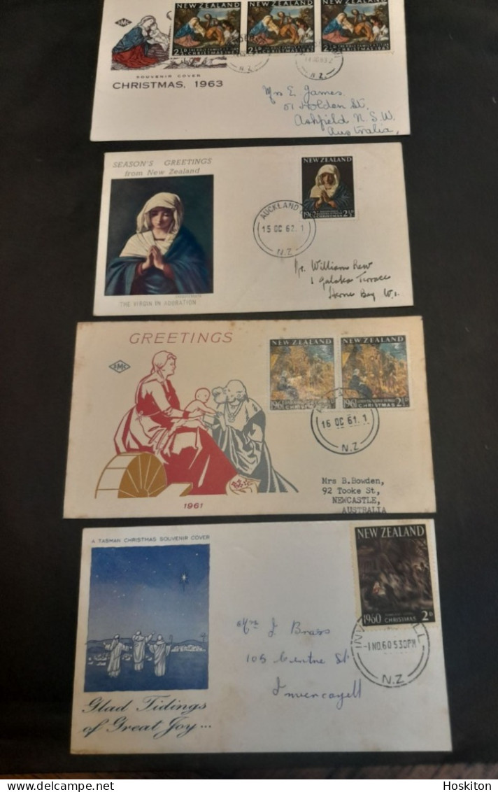 1960,1961,1962,1963 Christmas Souvenir Covers - Lettres & Documents