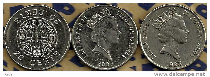 SOLOMON ISLANDS 20 CENTS ARTEFACT FRONT QEII HEAD 1ST PORTRAIT BACK 1979  KM5 PROOF READ DESCRIPTION CAREFULLY !!! - Isole Salomon