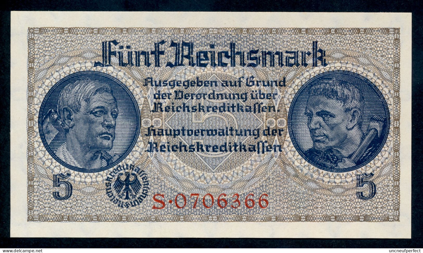 Pick R-138a  Ro 553  ZWK-4.  5 Reichsmark 1939/44  UNC NEUF - 5 Reichsmark