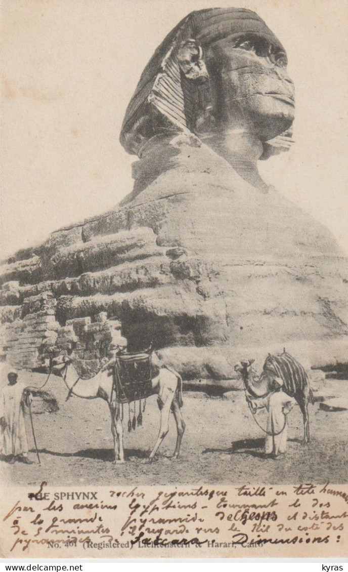 EGYPTE. The Sphynx (2 Caravaniers Au Pied Du Sphynx) Gros Plan - Sphinx