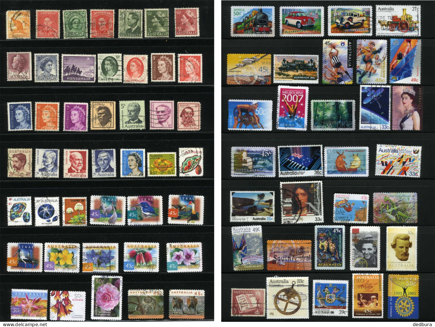 Australia Mini Collection (>70) Of Stamps From Different Years, Mostly Definitive.(only Stamps Without Sheets) - Collections