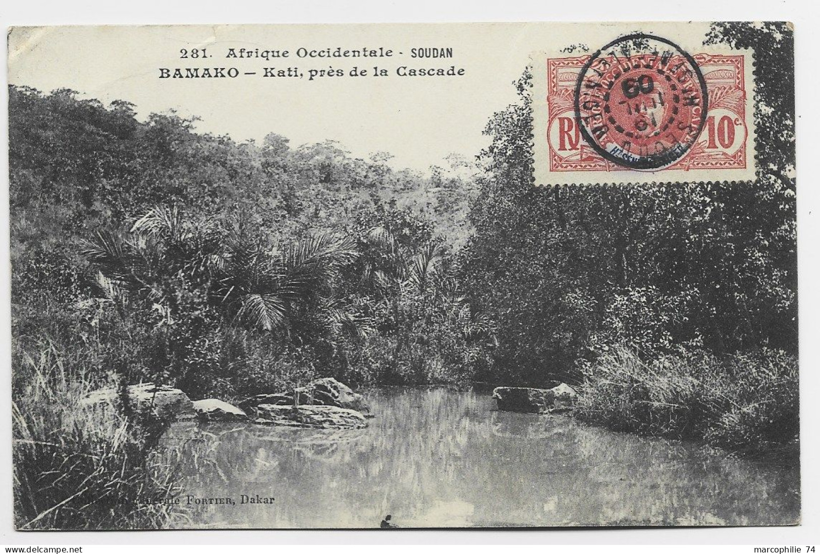 HT SENEGAL ET NIGER 10C FAIDHERBE SEGOU 19 JUIL 1909 HT SENEGAL ET NIGER AU RECTO CARTE BAMAKO - Storia Postale