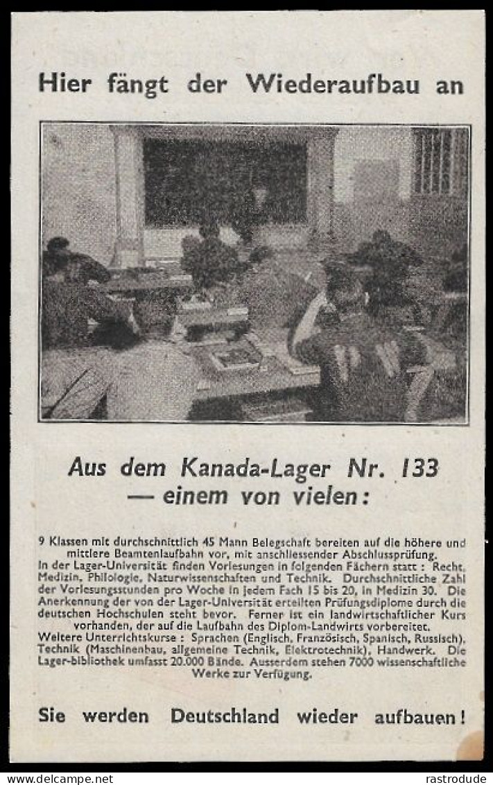 1944-45 U.S PROPAGANDA LEAFLET "WER WIRD DEUTSCHALND WIEDER AUFBAUEN - DIESE NICHT, DIESE BESTIMMT. - Documenti