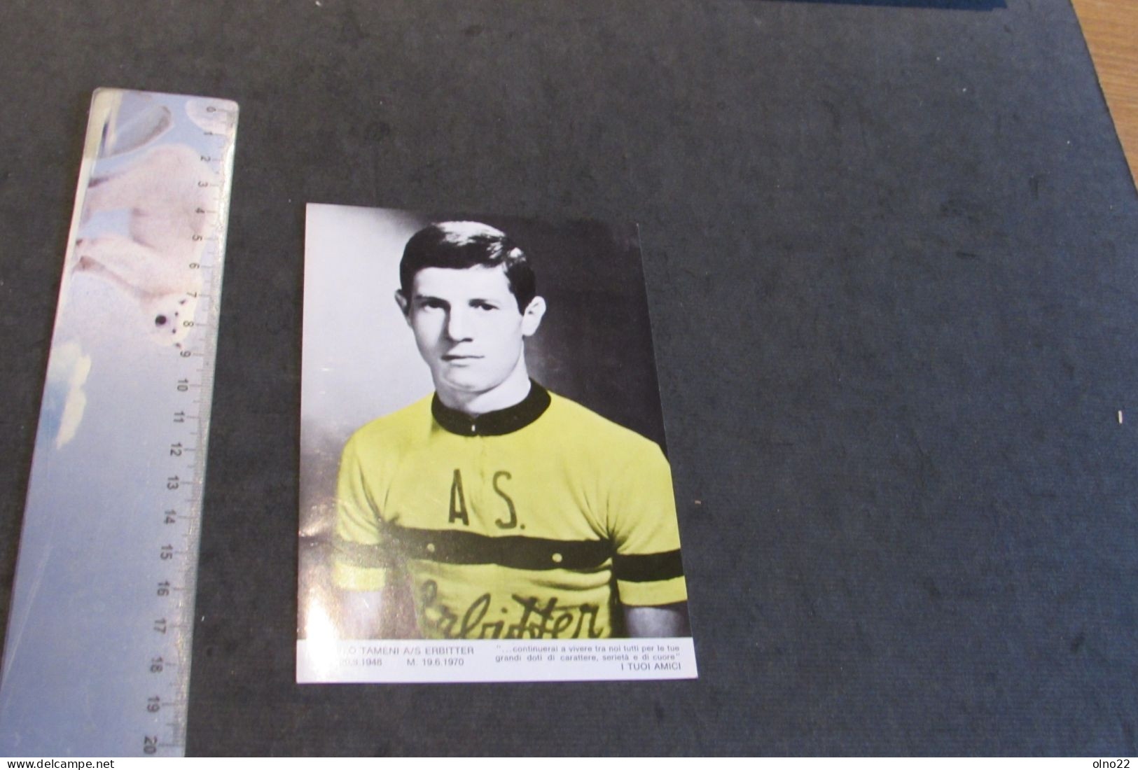 ANGELO TAMENI NE LE 20/8/48 - DCD 19/6/70 - COUREUR CYCLISTE ITALIEN - AS ERBITER - VOIR SCANS - Sporters