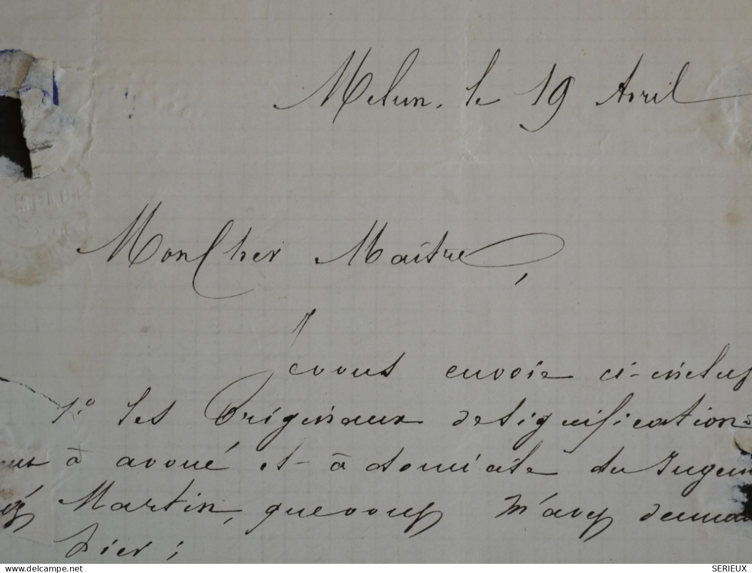 DA14 FRANCE   BELLE LETTRE  1869 MELUN A LA CHAPELLE  +N°29+ AFF. INTERESSANT++ +++ - 1863-1870 Napoléon III Lauré